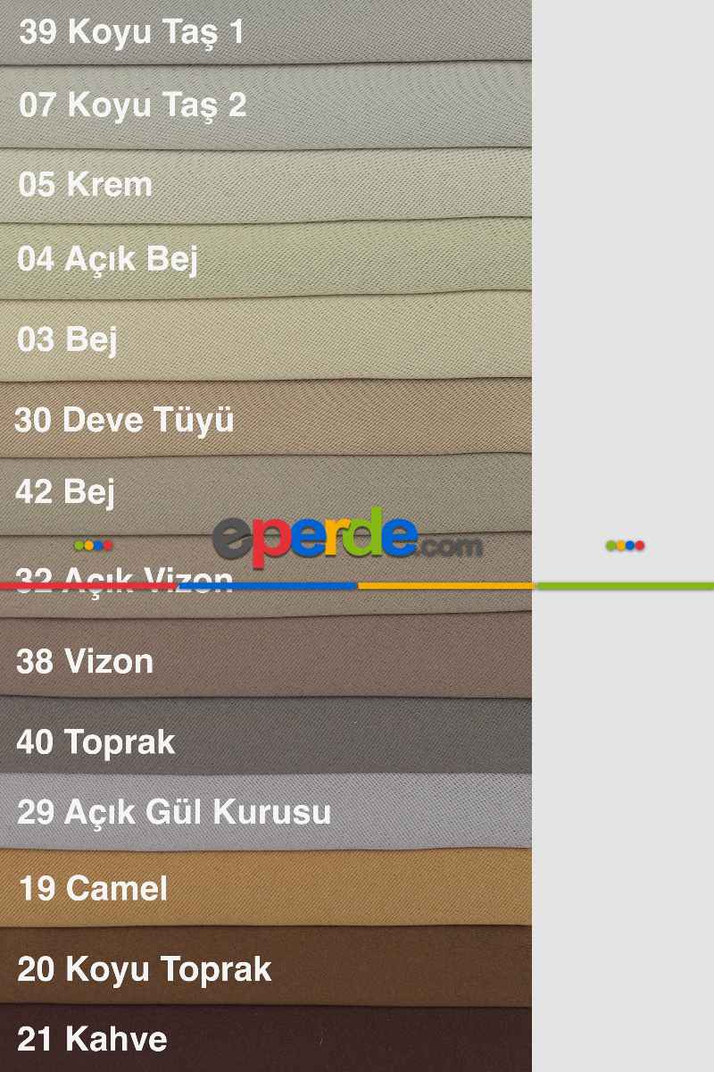 41 Renk Blackout Düz Fon Perde Karartma Perde Güneşlik - Çok Renkli 1. Kalite