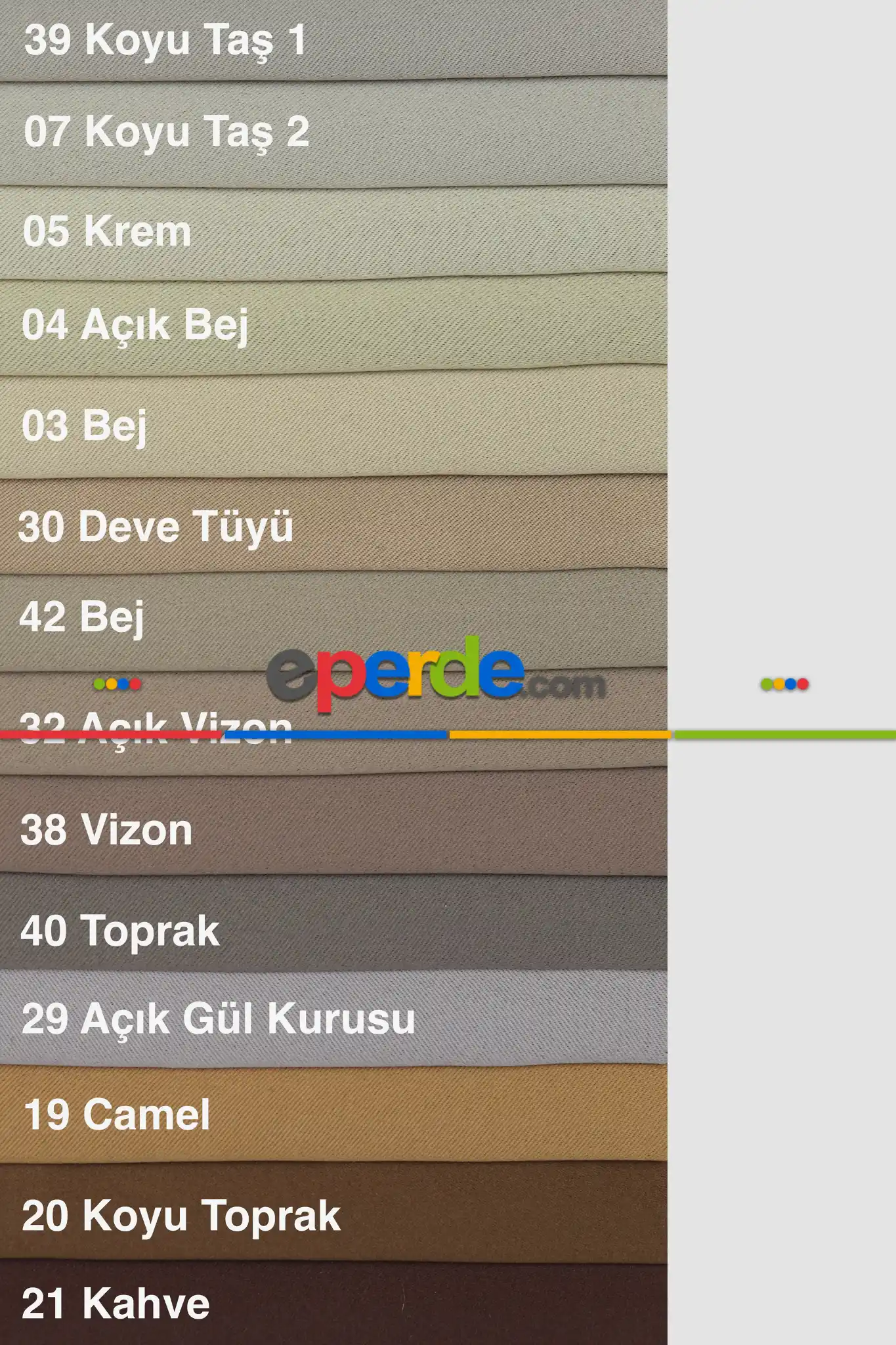 41 Renk Blackout Düz Fon Perde Karartma Perde Güneşlik - Çok Renkli 1. Kalite