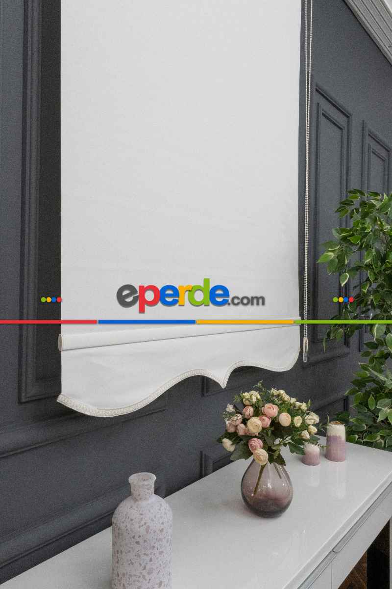 Stor Perde Düz Pvc Mat Stor Güneşlik 1 Kalite Yıkanabilir Açık Krem