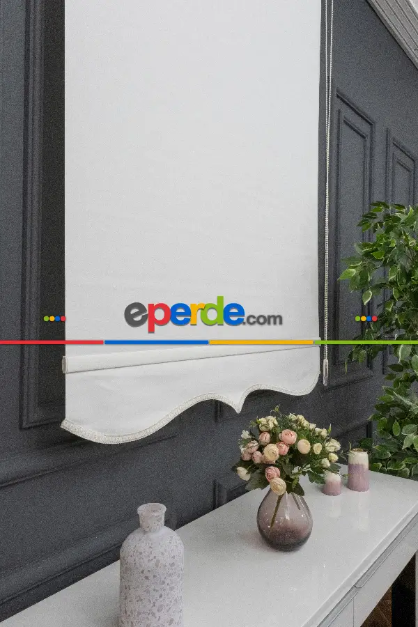 Mutfak Stor - Stor Perde Düz Pvc Mat Stor Güneşlik 1 Kalite Yıkanabilir Açık Krem