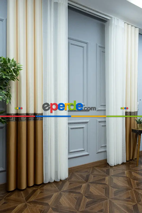 Lens Akıllı Dikey Tül Perde Versace-43- Çok Renkli 2