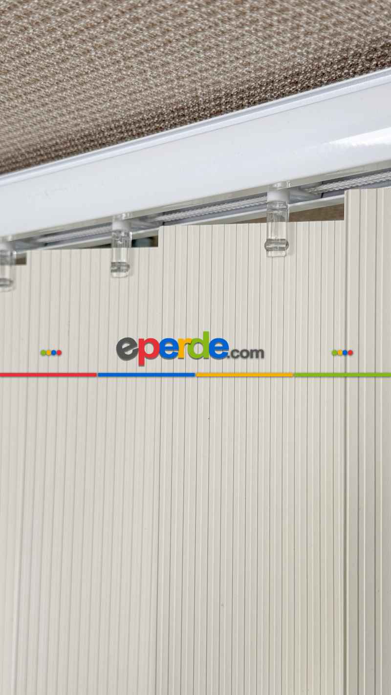 Krem Çizgili Pvc Dikey Perde, Dikey Stor Perde