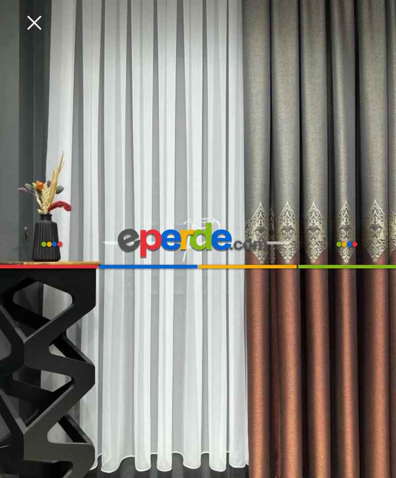 Yatak Odası - Brillant Düz İpek Silikon Lüx Tül Perde