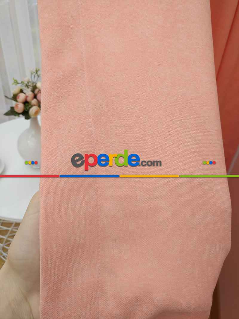 Yavruağzı Düz Sade Mutfak Fon Perde Yan Kanat Perdesi- Yavru Ağzı