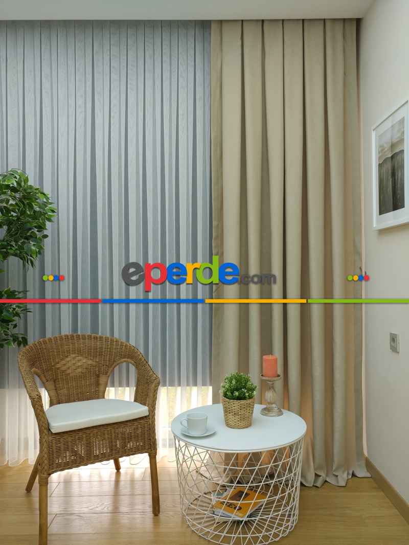 Soft Bej Fon Perde (180)- Bej