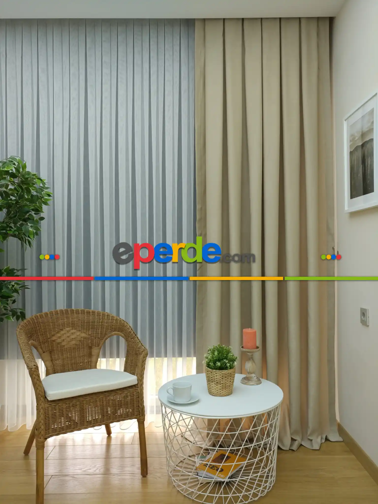 Soft Bej Fon Perde (180)- Bej