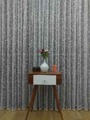 Spor Desen Fransız Dantel Tül Perde & Kruvaze Perde- Ekru