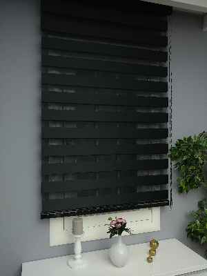 Perle Home Düz Zebra Perde Siyah