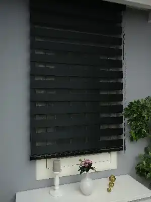 Oturma Odası - Perle Home Düz Zebra Perde Siyah
