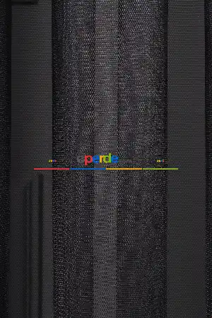 Hazır Ölçülü Petek Zemin Siyah Grek Tül Perde