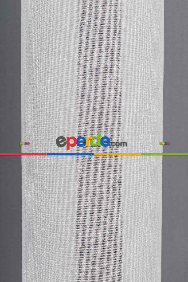 Salon Tül Modelleri - Krep Ekru Düz Tül Perde