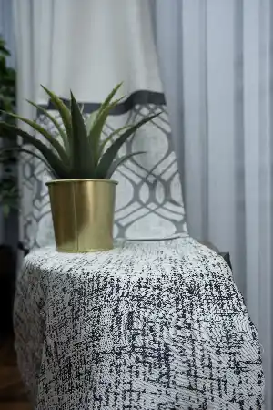 Modern Pano Fon Perde Bantlı Çift Renk - 503- Siyah-gri-füme-antrasit-bej-füme