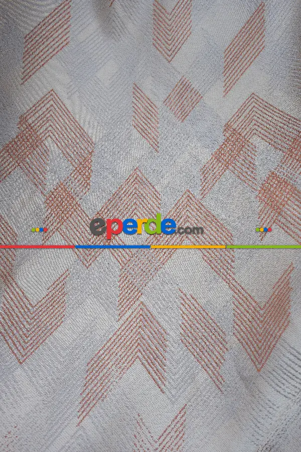 Modern Pano Fon Perde Renk Geçişli Çift Renk - 505- Bej-gri Açık-pembe Koyu-kiremit Rengi