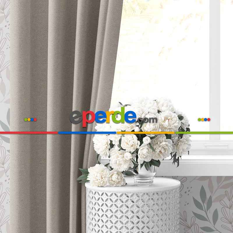 Blackout Karartma Tek Kanat Fon Perde Krem