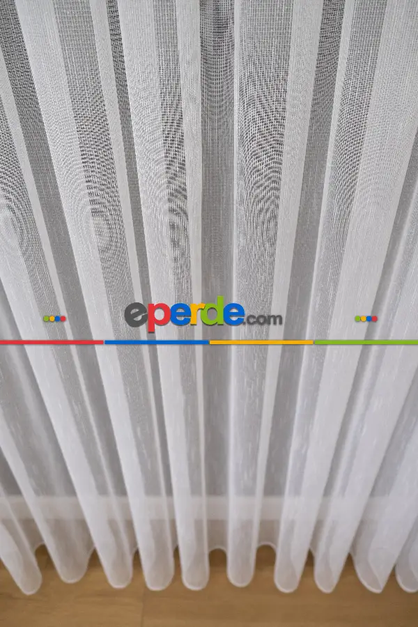 Ütü İstemeyen Birinci Kalite Londra Şantuk Tül Ekru Renk Kırık Beyaz- Ekru - Kurşunlu Tül