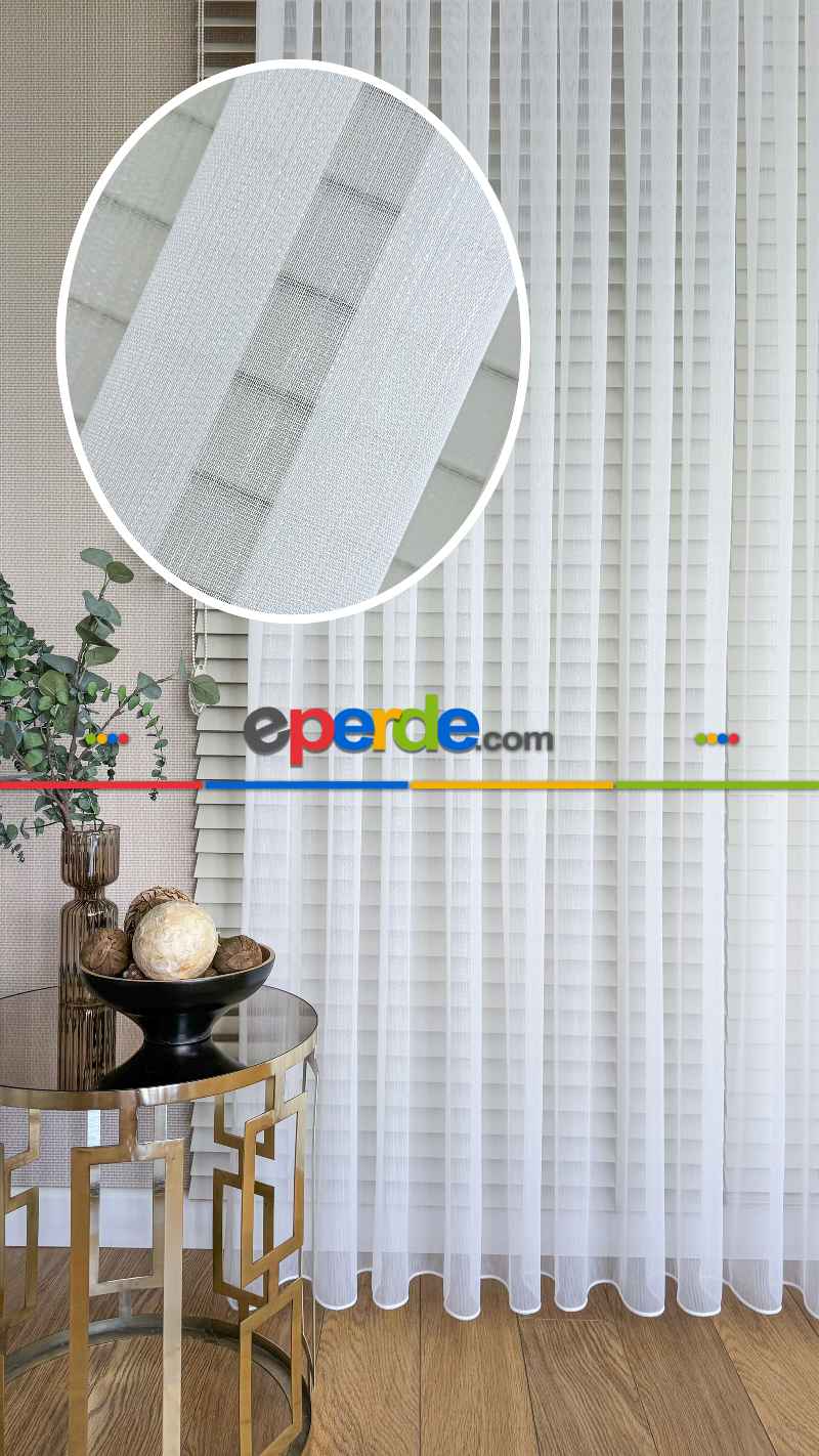 Yatak Odası - Ekru Simli Bambu Tül Perde - İpek Yumuşaklığında Armür Tül Perde