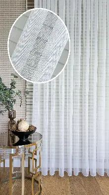 Genç Odası Ekru Simli Bambu Tül Perde - İpek Yumuşaklığında Armür Tül Perde
