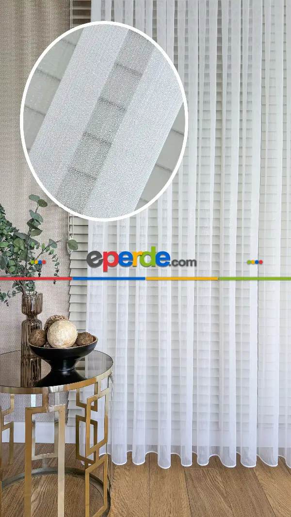 Yatak Odası - Ekru Simli Bambu Tül Perde - İpek Yumuşaklığında Armür Tül Perde