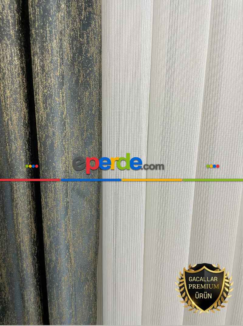 Simli Safir Ağır Gramajlı Dökümlü 1/3 Sık Pileli Ütü İstemeyen Tül Perde