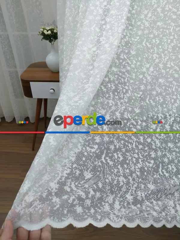 Özel Örme Dokulu Tül Perde 100% Orjinal Ürün- Ekru