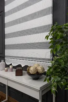 80x200 Hazır Ekru Geniş Plise Zebra Perde