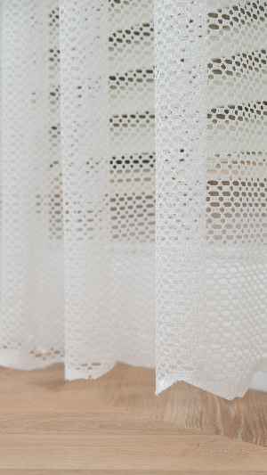 Ekru Çizgili Bantlı Keten Şantuk Tül Perde, Ağır Gramajlı Premium Seri