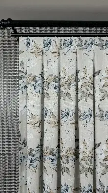 Çiçek Desenli Fon Perde - Premium Seri