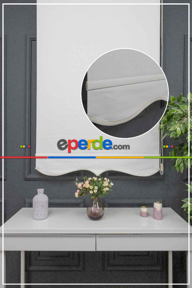 Stor Perde Düz Pvc Mat Stor Güneşlik 1 Kalite Yıkanabilir Açık Krem