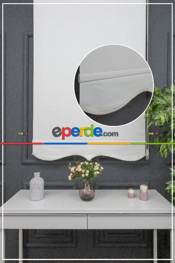 Mutfak Stor - Stor Perde Düz Pvc Mat Stor Güneşlik 1 Kalite Yıkanabilir Açık Krem