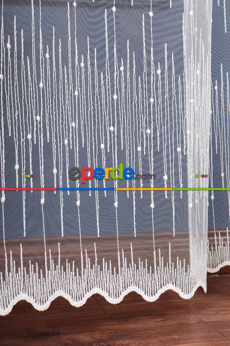 Salon Tül Modelleri - Elit Brode İşlemeli Tül Perde Özel Seri 101