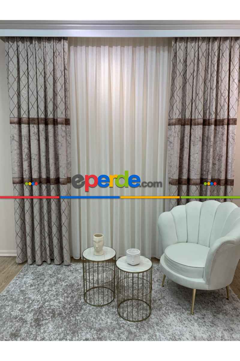 Brillant Fon Perde Yeni Moda Tasarım Renk Kanat Yan Perdeler Salon Misafir Odası Perde