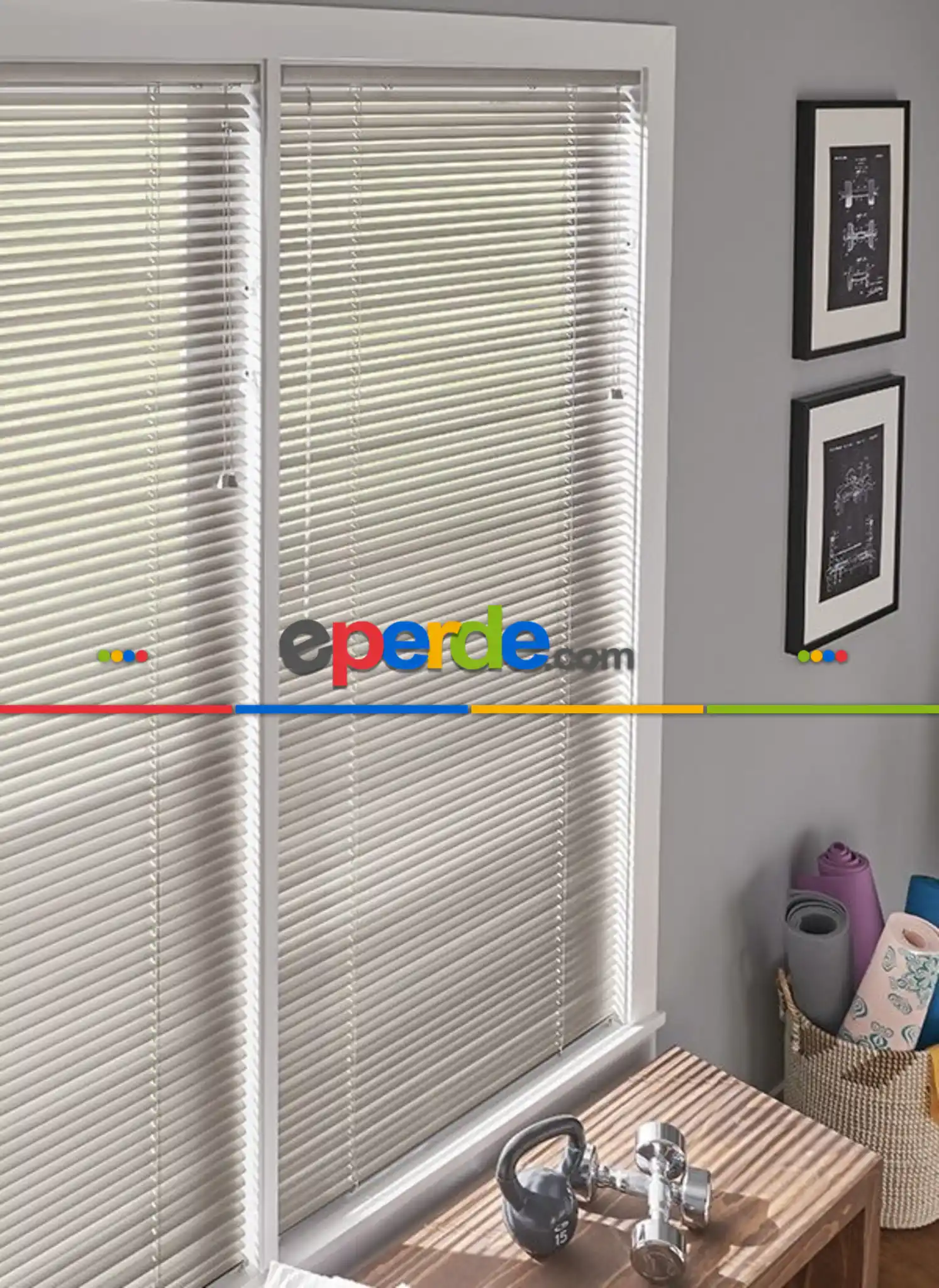 Oda Perde Metal Jaluzi Perde, Polywood, Ahşap Görünümlü, Alev Almaz, Antrasit, Siyah Ve Ahşap Tonlarında