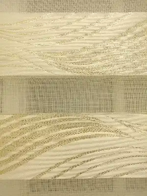 Jakarlı Zebra Perde Bdz-07- Beyaz-krem-altın Simli
