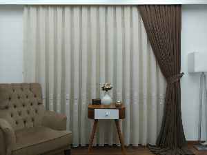 Kahve - Düz Fon Perde ( En 150cm Dökümlü Fon Perde )- Kahve