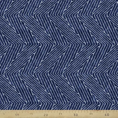 Lacivert Beyaz Zigzak Desenli Fon Perde Evm723 Kumaşı Kalındır Duck Bezi Değildir- Lacivert-Beyaz