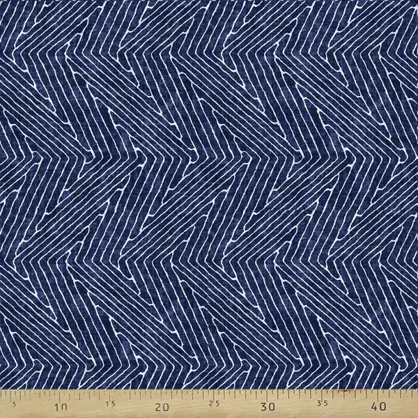 Lacivert Beyaz Zigzak Desenli Fon Perde Evm723 Kumaşı Kalındır Duck Bezi Değildir- Lacivert-Beyaz