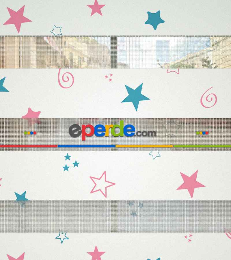 Yıldız Desenli Baskılı Zebra Perde- Çok Renkli