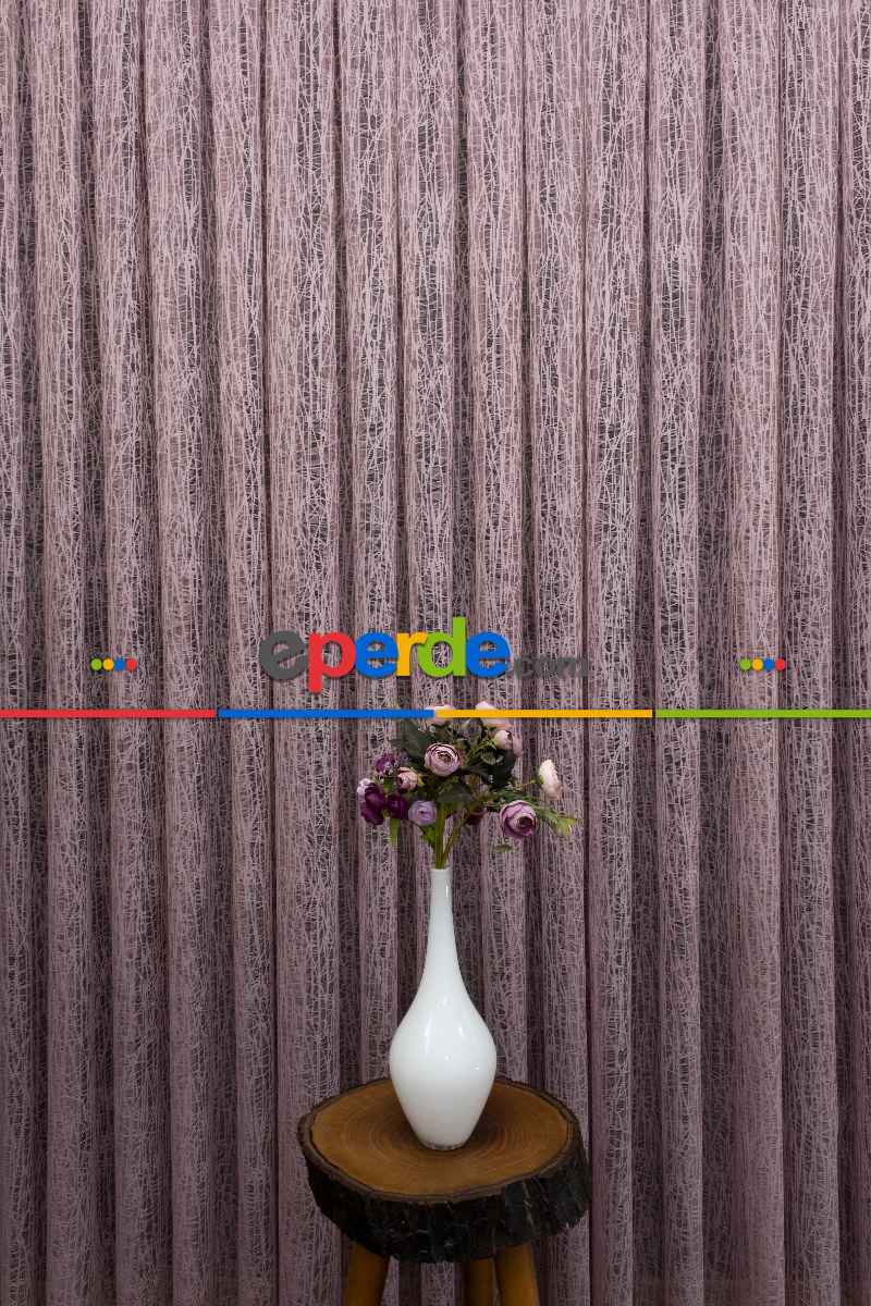 Yeni Tasarım Moda Cam Kırığı Örme Tül Perde Pudra - Pembe