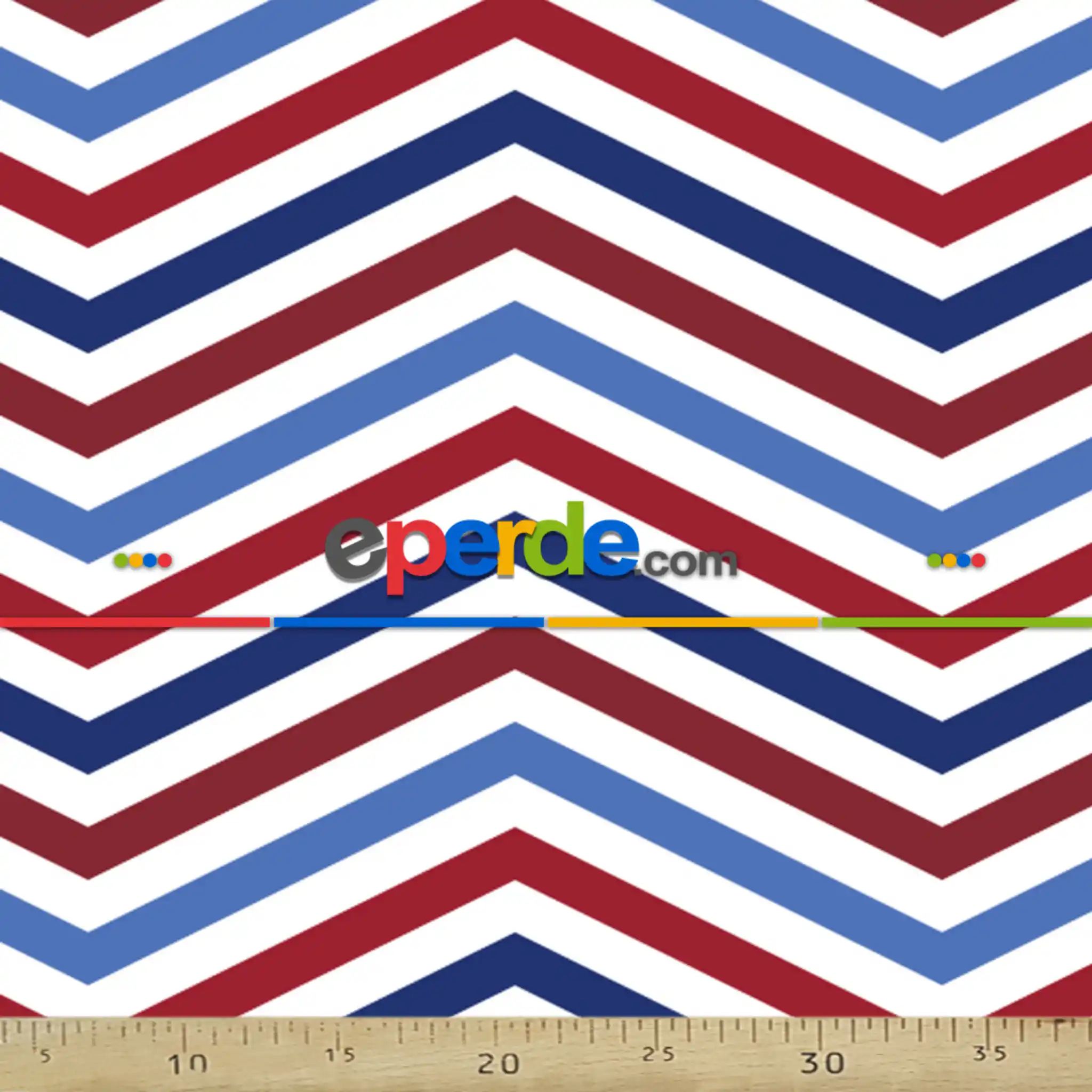 Zigzag Desenli Fon Perde Evm408-5kumaşı Kalındır Duck Bezi Değildir- Lacivert-Mavi-Beyaz-Bordo