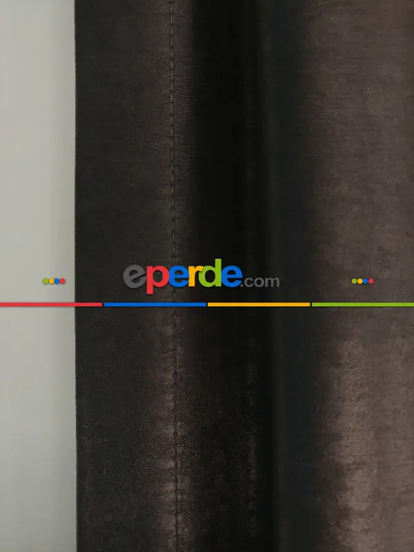 Salon - Soft Fon Perde Koyu Kahve Dökümlü En - Kahve Koyu