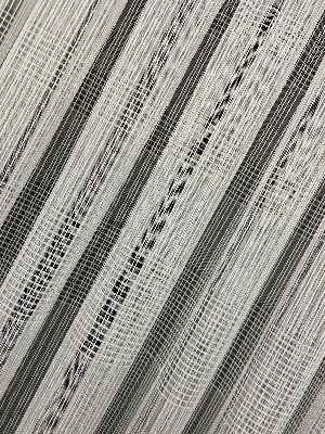 Mutfak - Zincir Çizgili Tül Perde Ekru Renk Kırık Beyaz- Ekru