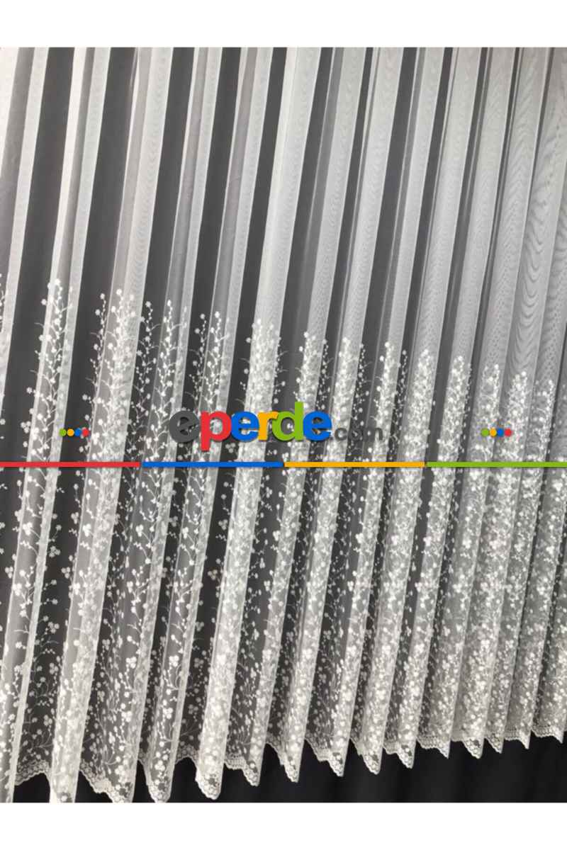 Salon Tül - Etek İşlemeli Grek Tül