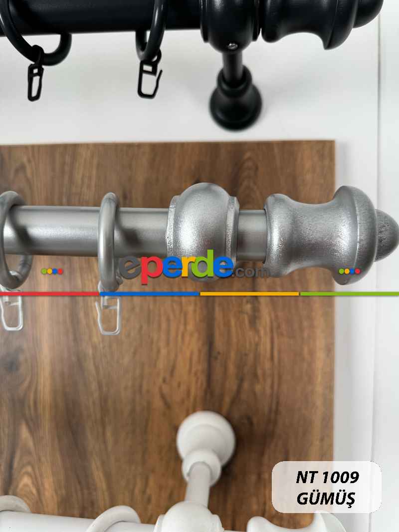 Gümüş Yaldız Raylı Veya Raysız Plastik Halkalı Rustik Perde Askısı