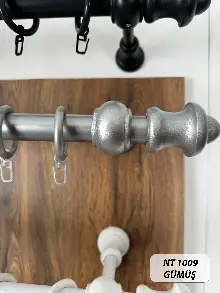 Gümüş Yaldız Raylı Veya Raysız Plastik Halkalı Rustik Perde Askısı