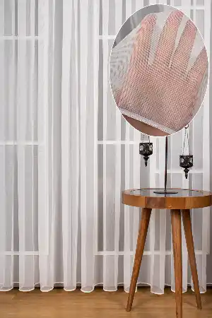 Yatak Odası - Hafif Keten Armür Tül Kampanyalı Fiyat !! Ekru Renk Kırık Beyaz- Ekru
