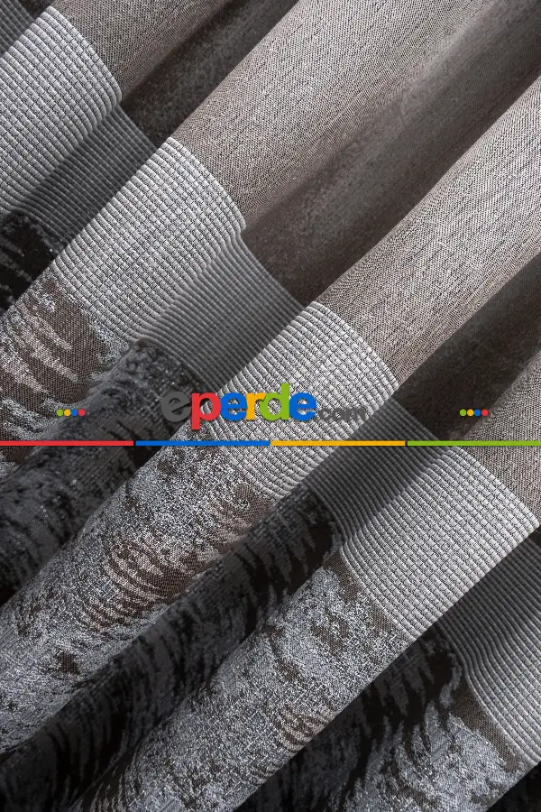 Yatak Odası - Vizon Renk Jakar Etek Pano Dökümlü Gramajlı Uygun Fiat Fon Perde (180)- Vizon