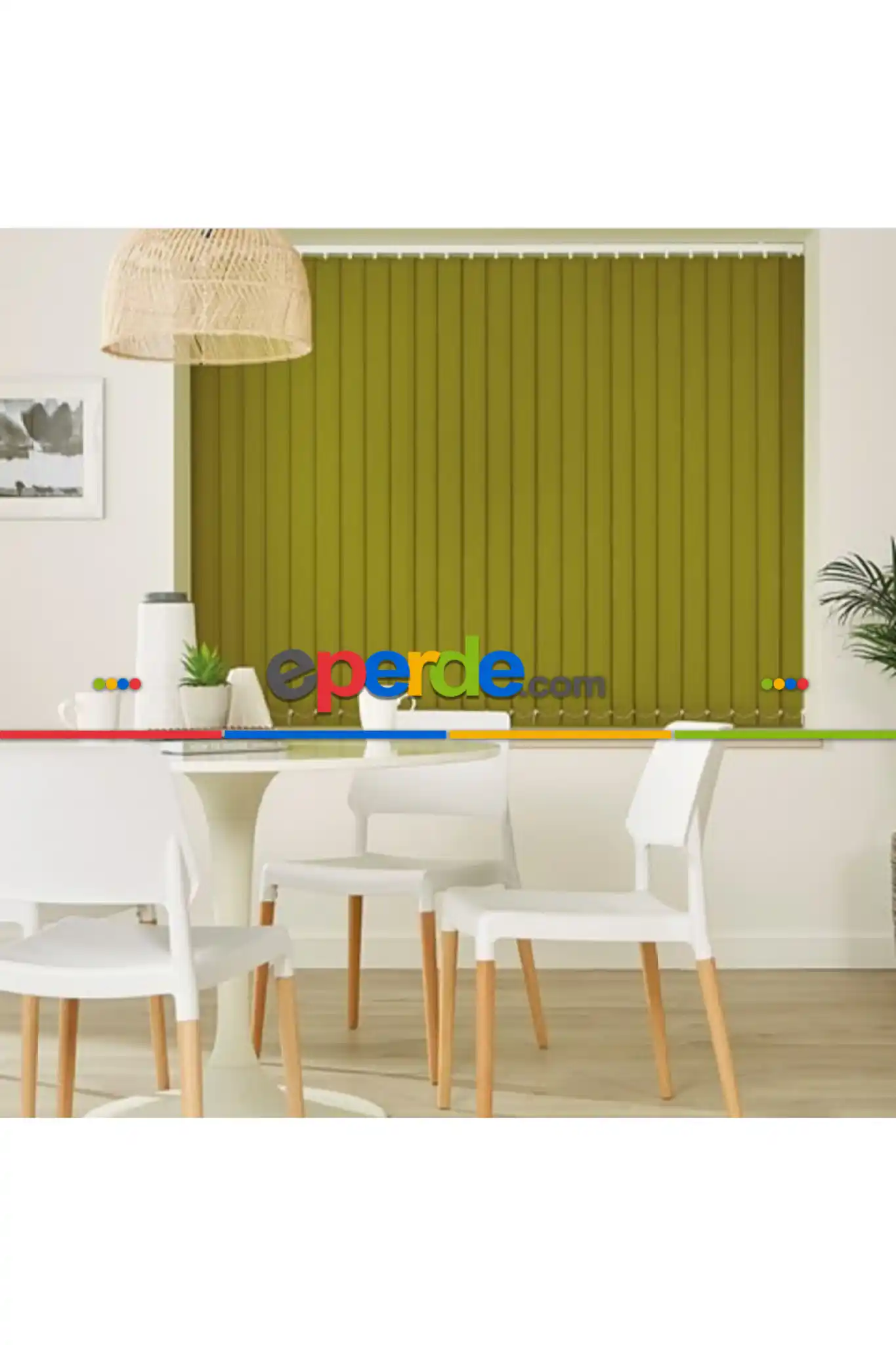 Yeşil Dikey Kumaş Perde