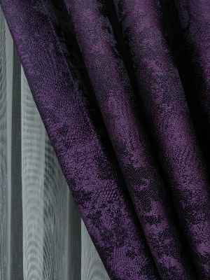 Patlıcan Moru Renk Jakar Desenli Fon Perde- Mor Patlıcan Moru