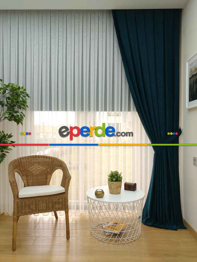 Soft Petrol Koyu Yeşil Fon Perde (180)- Diğer