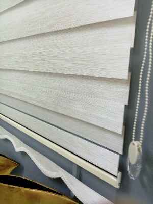 Oturma Odası - Bambu Zebra 2021 Sezonu Krem Renk A Kalite Bambu Zebra Perde- Krem